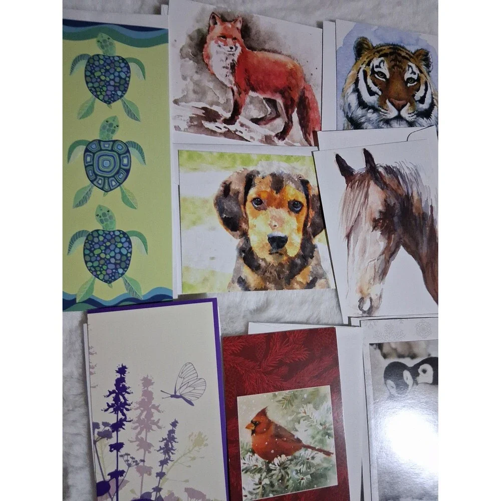 Vintage greeting cards/envelopes National geographic, world wild life, 26 pieces